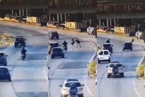 В Аргентине водитель спас скутериста от ограбления, сбив грабителя