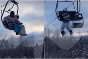 Девушка сломала руку во время прыжка со сломавшегося подъёмника