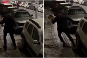 Молдавский курьер против гололёда