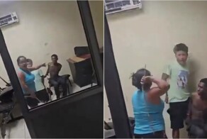 В Колумбии мать избила сына прямо в полицейском участке