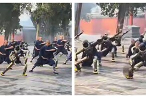 Роботы выступили вместе с мастерами Шаолиня