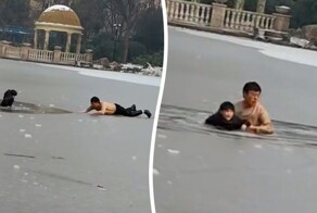Мужчина спас мальчика из-под льда, но сам оказался в беде