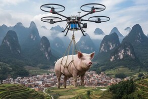 Свинья на дроне оставила без света жителей китайской деревни