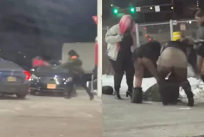 Дорожный конус стал поводом для драки на заправке