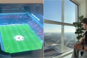 Видео из квартиры с видом на футбольное поле