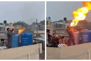 Мужчина случайно поджег себя во время перформанса с огнем