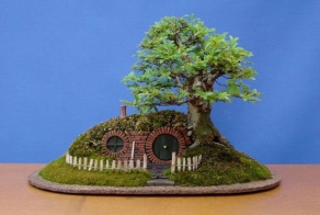 Домик хоббита в тени бонсая (18 фото)