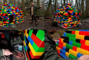 Британец построил в лесу шалаш из гигантских кубиков лего и прожил в нем целые сутки