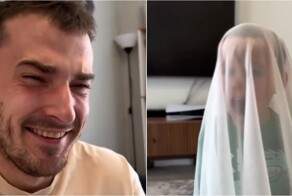 Отец года: мужчина превратил  тюль в «волшебную мантию» для сына