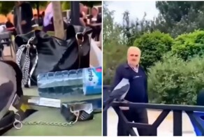 Реакция мужчины на птицу с сигаретой