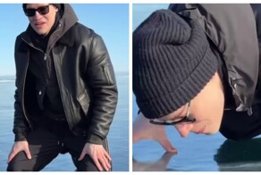 Певец Shaman полизал лёд Байкала