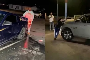 Конфликт на улице закончился погромом автомобиля