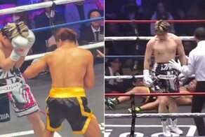 Японский боксер пропустил около 40 ударов, а затем одним хуком нокаутировал соперника