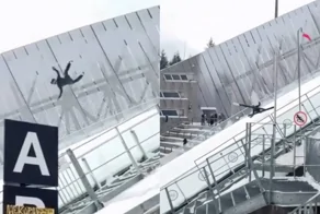 Лыжник пережил серьёзное падение на трамплине