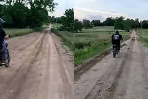 Мотоциклист столкнулся с оленем — и проиграл