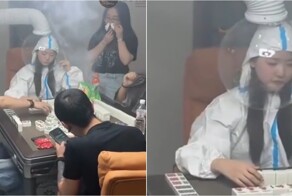 Китайская девушка придумала безопасный способ играть в маджонг с друзьями