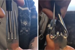 Мужчина показал, как превратить обычную вилку в браслет