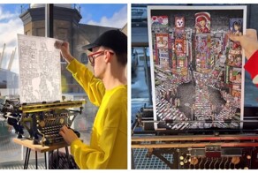 Художник нарисовал картину с помощью пишущей машинки