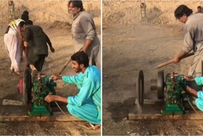 Мужчины придумали креативное развлечение из подручных материалов