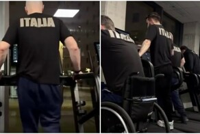 Итальянские паралимпийцы на беговой дорожке