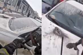 В Самаре оборванный провод ЛЭП упал на припаркованную машину