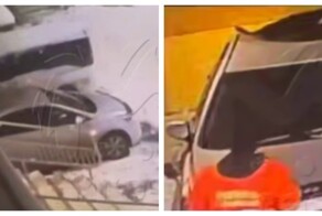 Мужчина выпал из окна на припаркованную машину