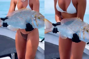 Девушка демонстрирует впечатляющий улов