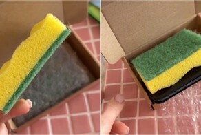 В одной из школ 8-классники подарили девочкам губки для мытья посуды