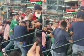 Драка на трибунах: фанат толкнул болельщиков Мексики — и через секунды началась массовая потасовка
