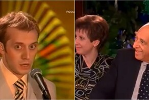 Молодой Сергей Бурунов показывает пародию на Владимира Этуша