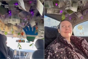 В Пензе водитель украшает салон оставленными чаевыми