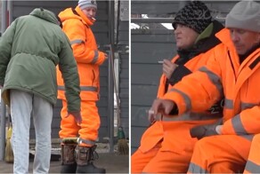 Молодой человек удивил дворников трюком с банкой