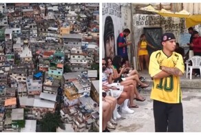 Вид с дрона на фавелу Росинья