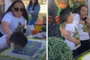 Мальчик устроил бурную реакцию на шутку  во время дня рождения