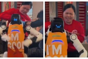 Сломавшийся робот повеселил клиентов ресторана