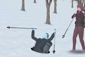 Японец провалился в берлогу к медведю и выжил