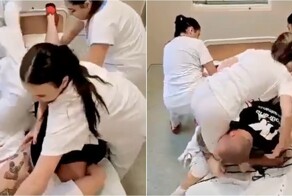 В психиатрической больнице показали тренировку медсестёр по сдерживанию пациентов