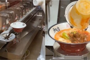 В Китае в столовой робот готовит всю еду