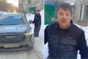 В Новосибирске женщина остановила машину, пытавшуюся объехать пробку