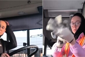 Девушка-водитель троллейбуса показала начало своего рабочего дня