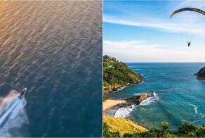 Туристы сорвались с парашюта и упали в океан в Таиланде