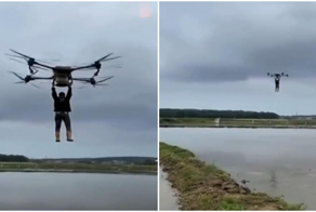 Фермер прокатился на сельхоздроне