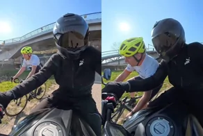 Смелый, но неразумный: велосипедист пытался обогнать мотоциклиста