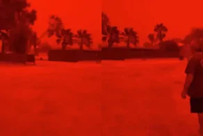 В Австралии из-за тропического циклона Нарелл небо окрасилось в красный цвет