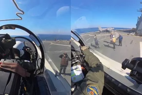Видео из кабины: с авианосца запустили легендарный истребитель Harrier