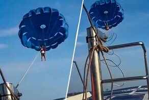 Рискованный отдых в Гоа: турист едва не погиб из-за обрыва троса