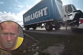 Мужчина украл грузовик с пивом и протаранил полицейскую машину