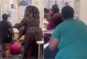 Драка и погром в салоне оптики