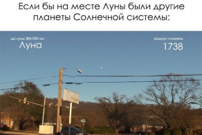 Планеты Солнечной системы на месте Луны (7 фото)