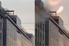 В Петербурге мужчина устроил огненное шоу на крыше бизнес-центра